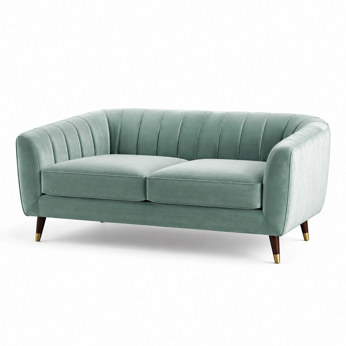 2-Sitzer-Sofa im Retro-Stil aus Samt, Mintgrün, 160 × 85 × 78 cm
