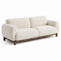 2-Sitzer-Sofa 180 × 90 × 82 cm in Creme mit dunkelbraunem Holzgestell