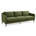 3-Sitzer-Sofa 210 × 85 × 85 cm in Olivgrün mit braunen Holzfüßen im Mid-Century-Stil