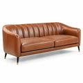 Modernes 2-Sitzer-Sofa in Braun mit Lederoptik, 180 × 85 × 78 cm