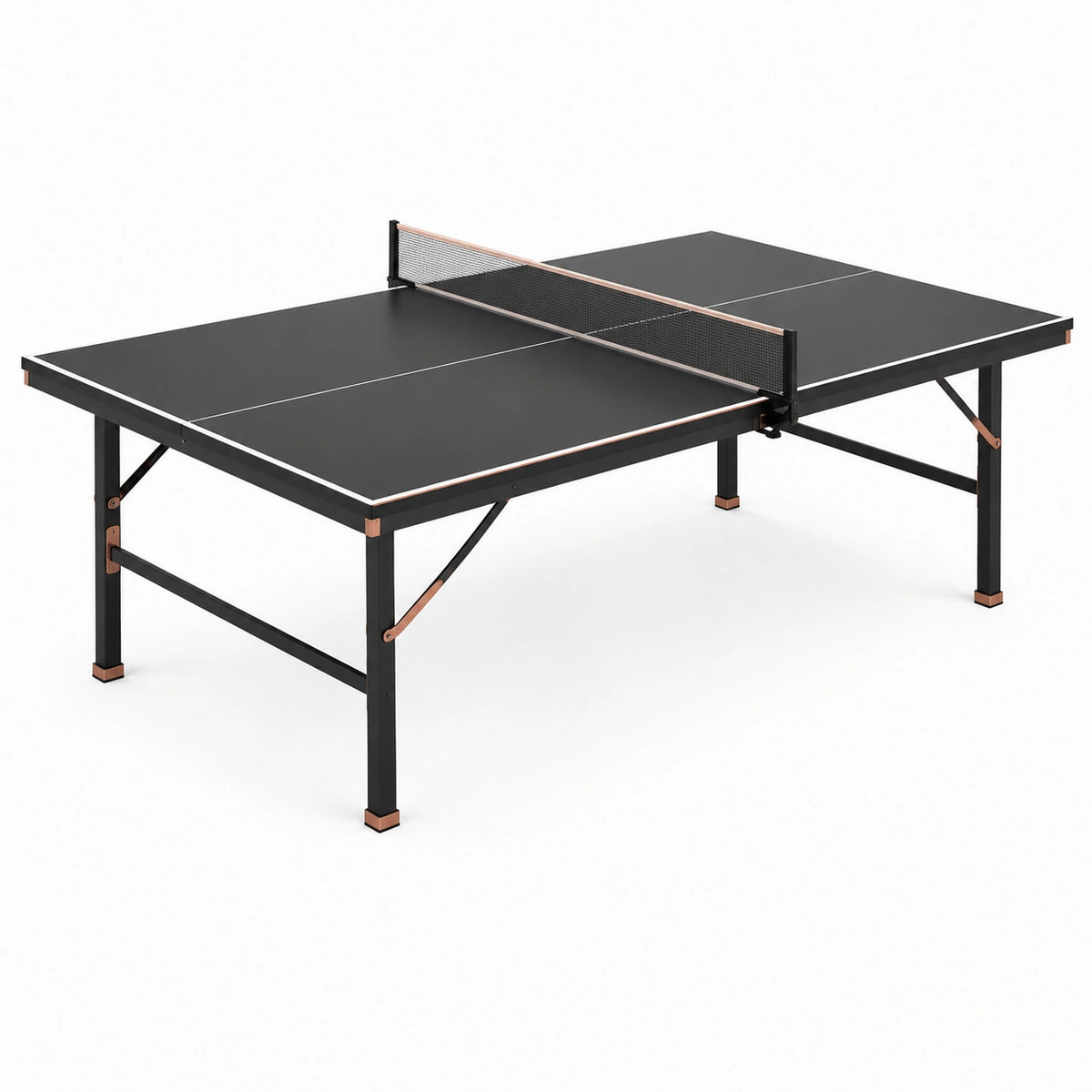 Tischtennistisch mit Netz, 274 x 152,5 x 76 cm, Schwarz/Kupfer