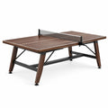Tischtennistisch in Holzoptik Braun/Schwarz/Weiß mit Netz, 274 × 152,5 × 76 cm
