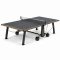 Tischtennisplatte für Innenräume mit Netz und Rollen, 274 × 152,5 × 76 cm, Schwarz/Braun