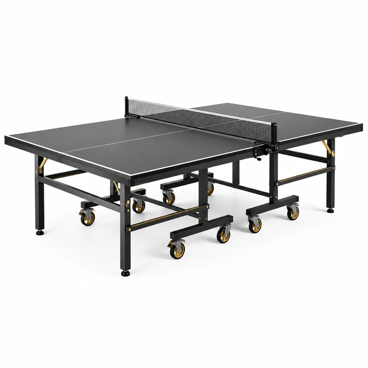 Klappbare Tischtennisplatte 274 × 152,5 × 76 cm, Schwarz/Gold