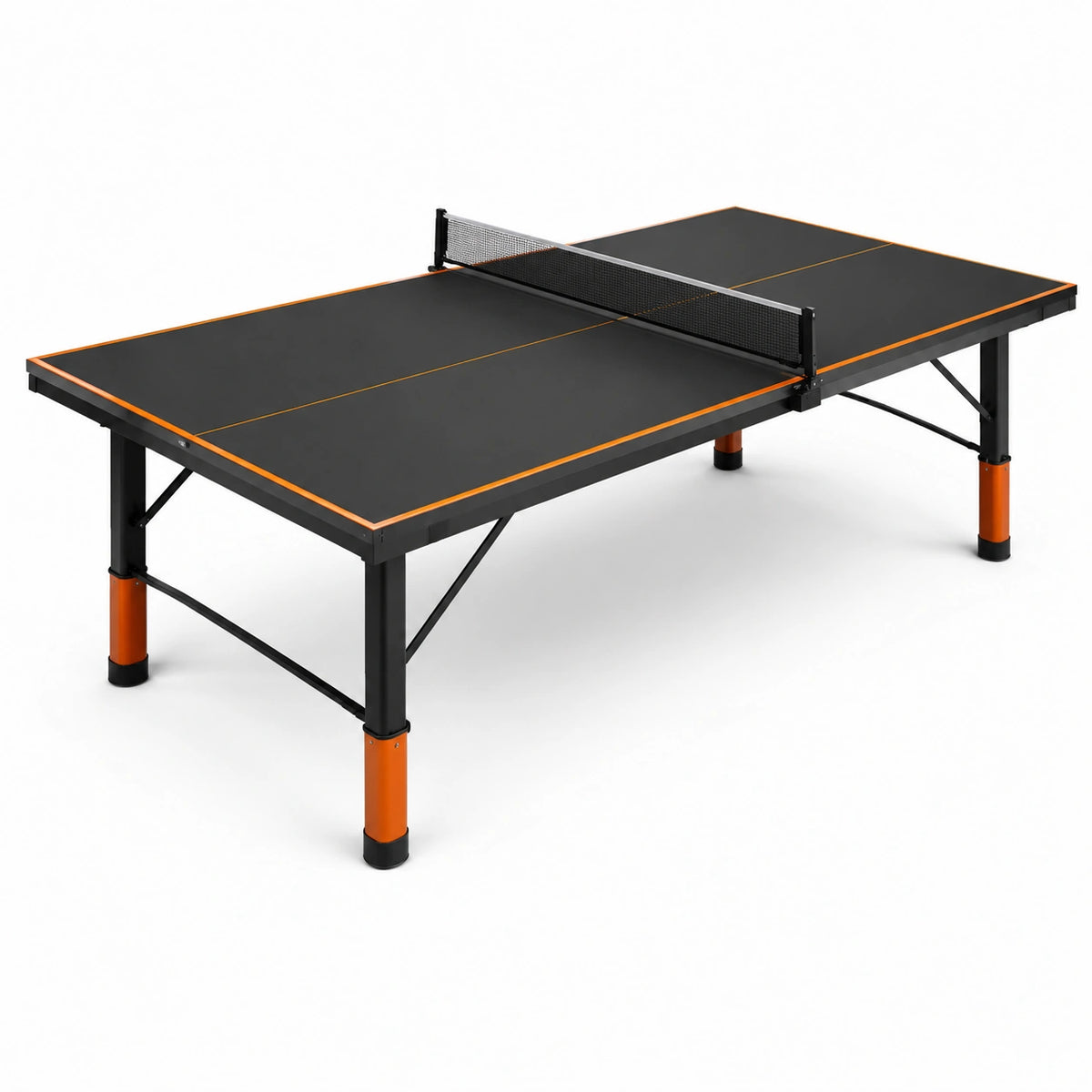 Tischtennisplatte 274 × 152,5 × 76 cm mit Netz, Schwarz/Orange